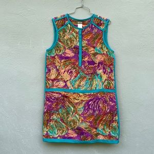 Ali Ro multi color silk linen dress